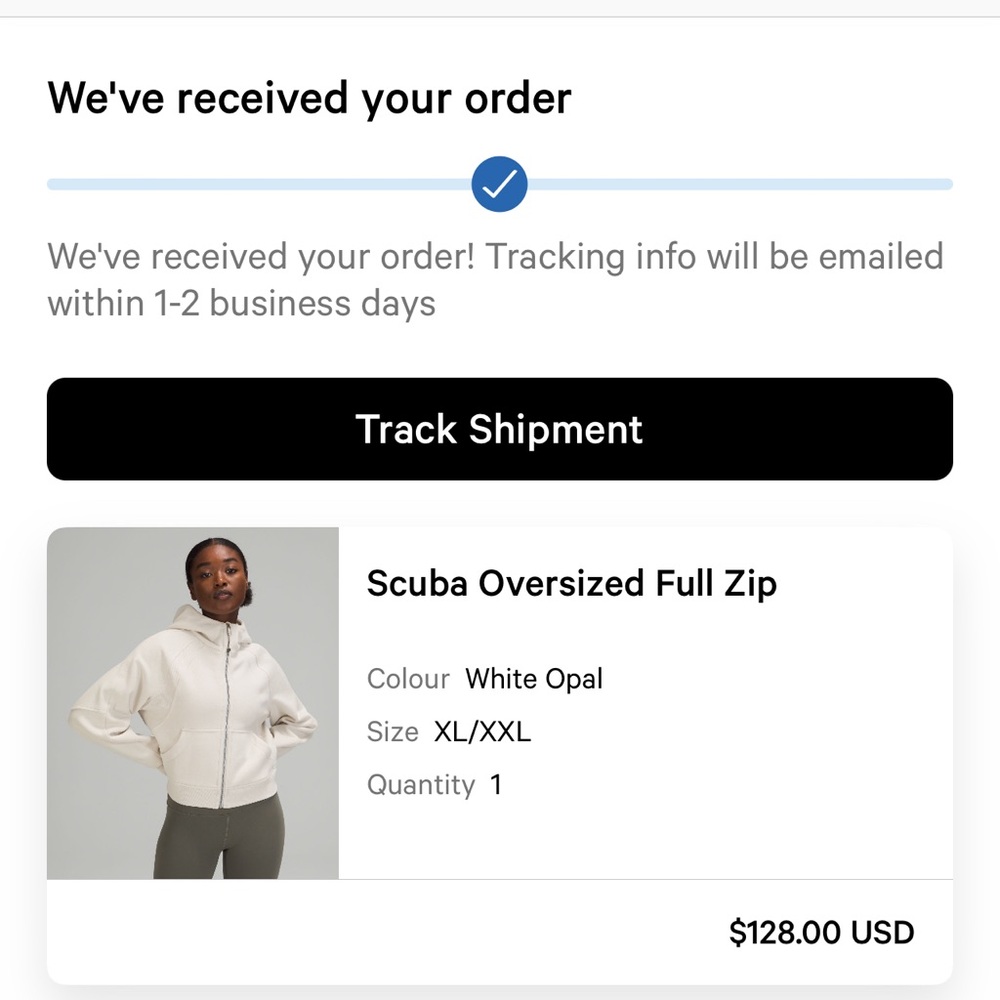 Lululemon Scuba Oversized Full Zip White Opal
